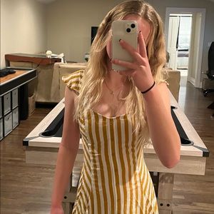 Mustard yellow striped sundress; size Small, fits a small or x-small, worn once